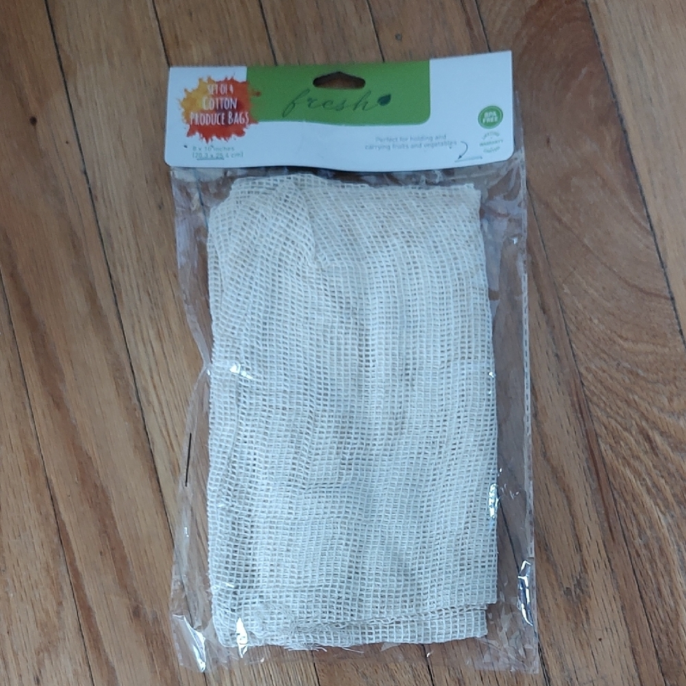 Reusable Produce Bags, 4 Pack - Cotton mesh